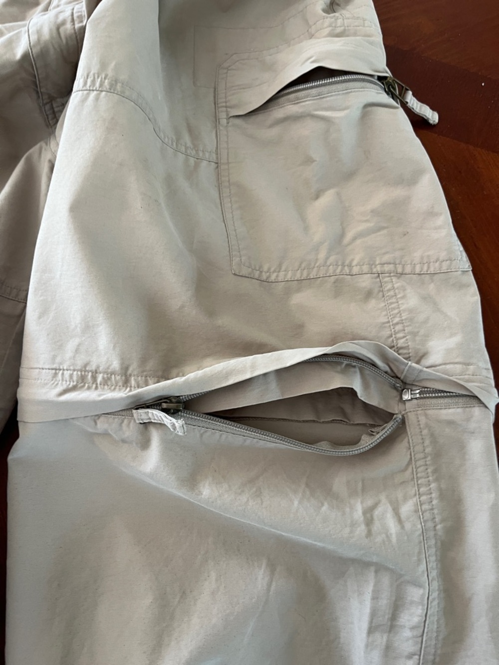Vintage Chaps Ralph Lauren Convertible Cargo Pants 38 Khaki Zip Off Shorts - Picture 4 of 10